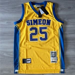 Derrick Rose.  
Simeon #25 Yellow & Blue Basketball Jersey